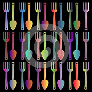 Spoon fork icon vector kitchen illustration