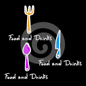 Spoon fork icon vector kitchen illustration restaurant food