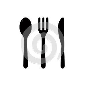 Spoon and fork icon vector logo design template