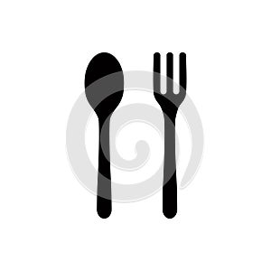 Spoon and fork icon vector logo design template