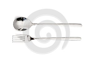 spoon fork isolated on white