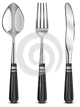 Spoon, fork and knife photo