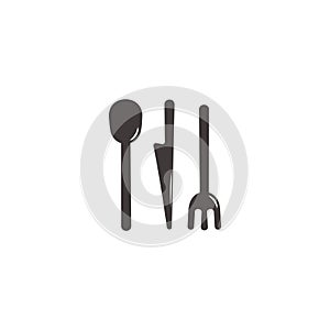 Spoon fork knife food tools silhouette symbol vector