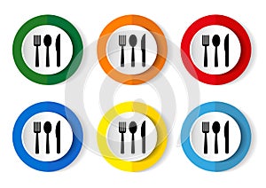 Spoon, fork and knife icon vector for web, computer and mobile app