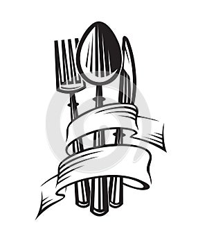 Spoon, fork and knife