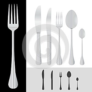 spoon fork knife vector