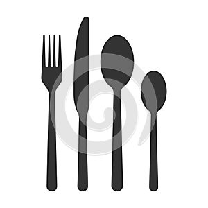 Spoon fork knife vector icon, restaurant symbol. Vector stock illustration