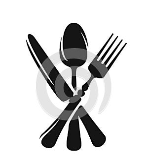 Spoon, fork and knife vector. photo