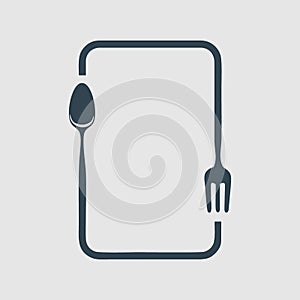 spoon and fork logo square