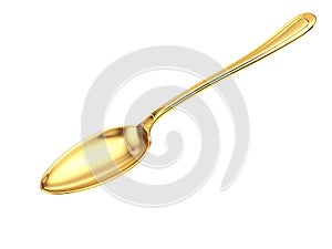 Spoon gold isolated
