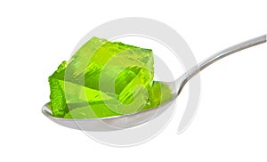 Spoon of green jelly
