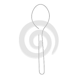 Spoon line drawin, vector illustration