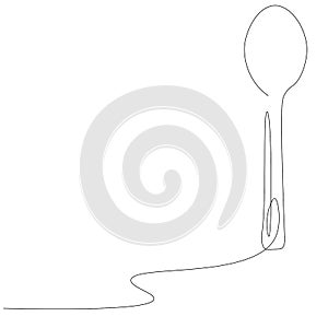 Spoon line drawin, vector illustration