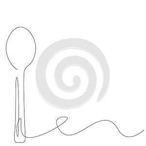Spoon line drawin vector illustration