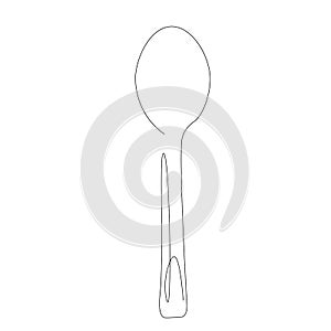 Spoon line drawin, vector illustration