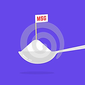 spoon with msg or monosodium glutamate