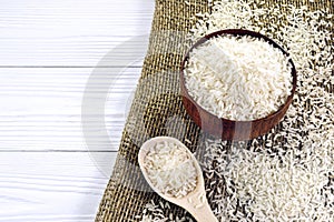 Spoon with rice