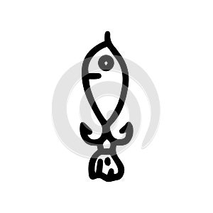 spoon spinner balancer line vector doodle simple icon