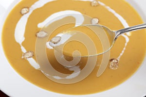 Spoonful of butternut squash soup