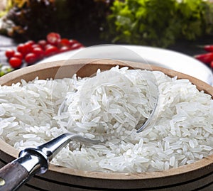 Spoonful of raw rice