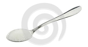 Spoonful of white sugar isolated on white