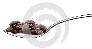 Spoonfull of coffee beans