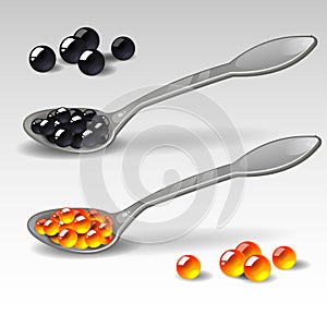 Spoons with caviar