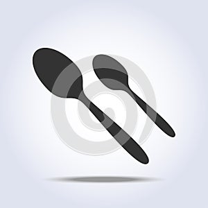 Spoons cutlery icon flat in gray color