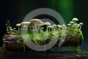 spore dispersal captured in slow-motion on mossy log