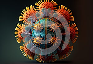 Spore microbe fractal shape virus round bacteria