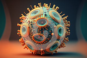 Spore microbe virus bacterium sphere tentacles