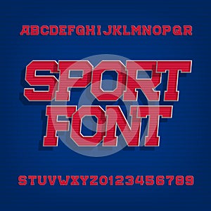 Sport alphabet vector font. Retro style typeface for labels, titles, posters or sportswear.