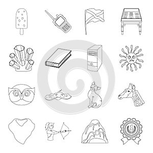 Sport, animals, education and other web icon in outline style. medicine, library, security icons in set collection.