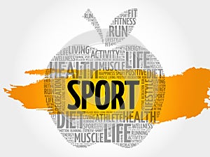 SPORT apple word cloud collage