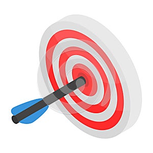 Sport arch target icon, isometric style