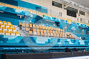 Sport arena of Gangneung Gymnasium with empty seat in curling centre