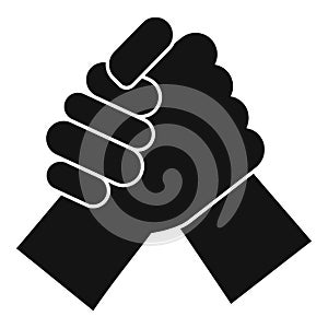 Sport arm wrestling icon, simple style