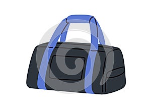 Sport bag for carrying workout, training accessories. Athletic duffel. Fitness, gym duffle with handles. Travel baggage