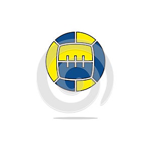 Sport ball color thin line icon.Vector illustration