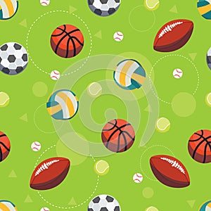 Sport ball seamless pattern