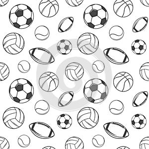 Sport balls seamless pattern
