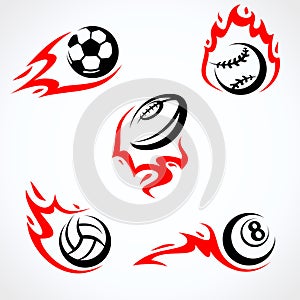 Sport balls set. Collection icons sport balls. Vector