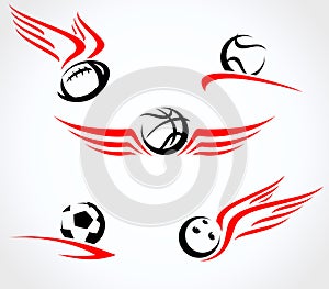 Sport balls set. Collection icons sport balls. Vector