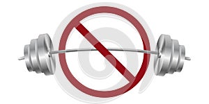 sport ban prohibit icon. Not allowed exercise. photo