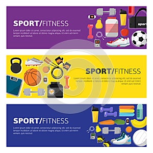 Sport banner concept desgin. Flat design icon.