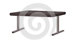 Sport bench for gym or fitness club. Metal furniture, equipment for gymnasium. Flat vector illustration isolated on
