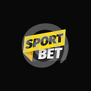 Sport bet isolated vector icon. Logo for online betting. Bookmaker sign on dark background photo