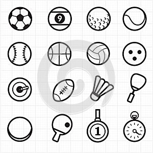 Sport black icons