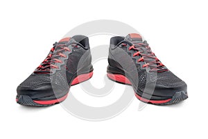 Sport black sneakers for running isolated on white