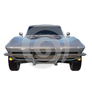 Sport car city tourism luxury transport 1 1950s - front view white background alpha png 3D Rendering Ilustracion 3D